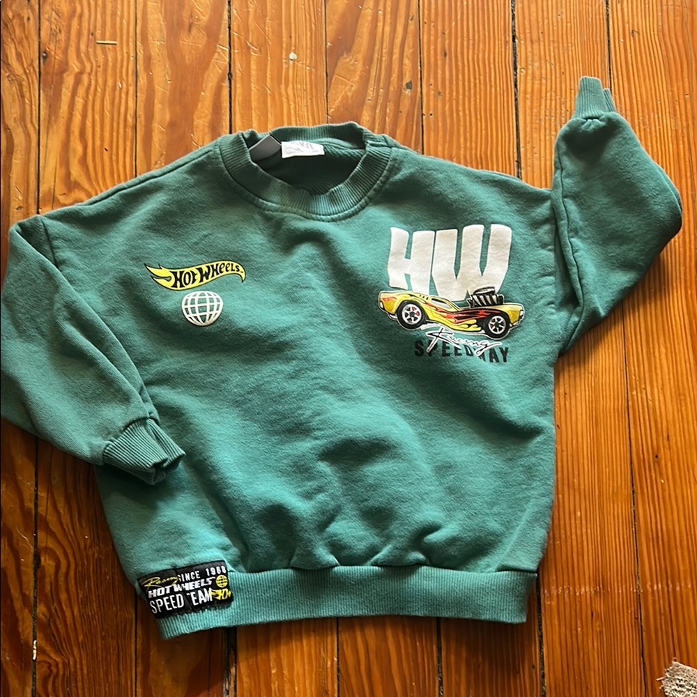 Zara Hot Wheels Green Sweatshirt